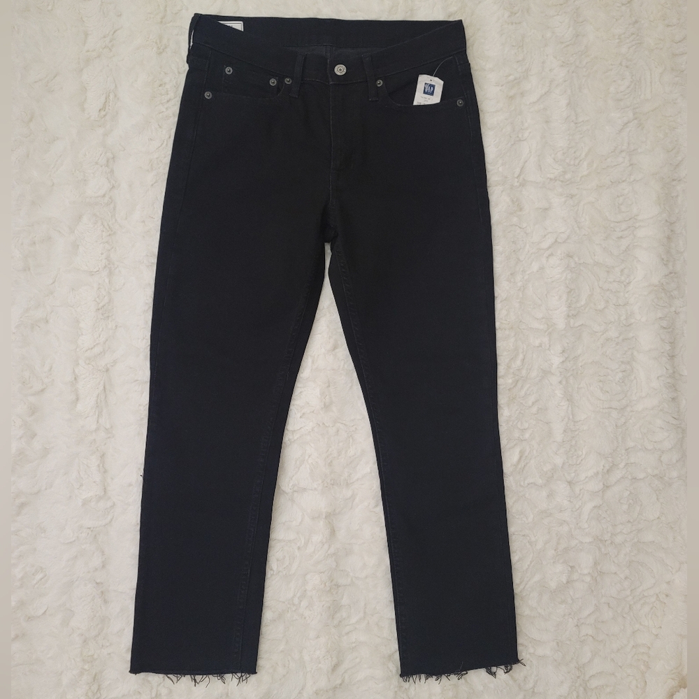 Gap Women Black Vintage Slim Mid Rise Denim Jeans Size 27/4s NWT